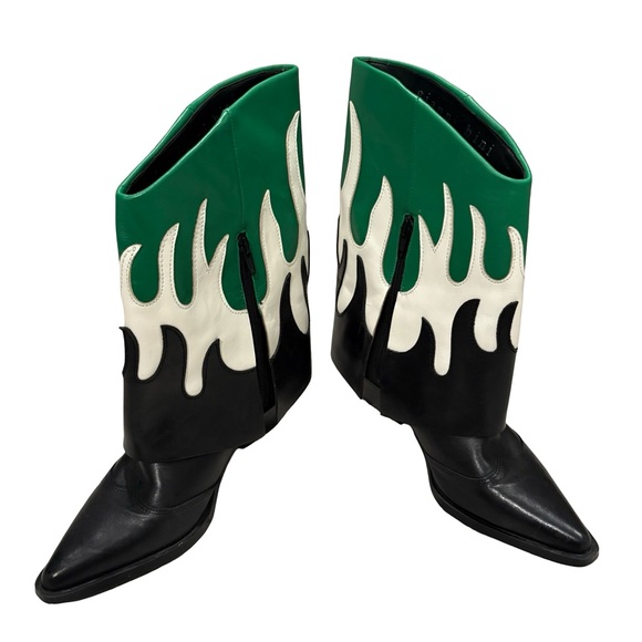 Gianni Bini Conley Flame Leather Western Foldover Boots, Sz 6.5 - Picture 2 of 13